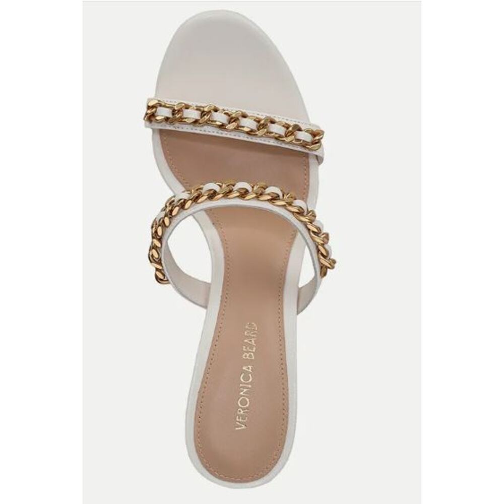 Veronica Beard Women's Gretchen Chain-Link Sandal Mules White 7 NWT 350
